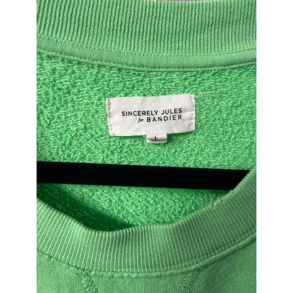 Sincerely Jules Bandier Mint Crewneck Sweatshirt Cozy Athleisure M - Picture 4 of 7